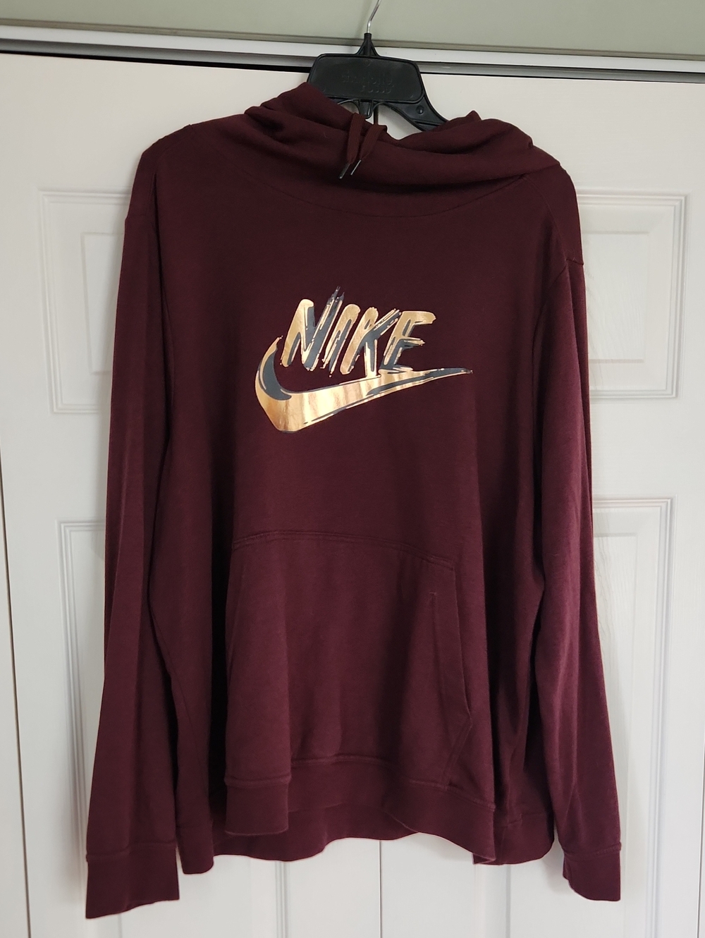 Nike Maroon Pullover Hoodie with White Swoosh